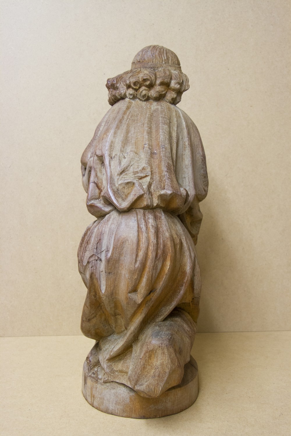 A rare pair of early carved oak religious figures of saints View XIV