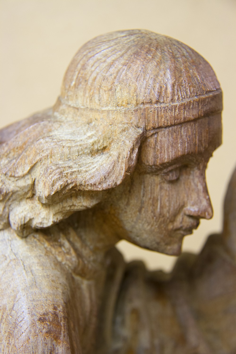 A rare pair of early carved oak religious figures of saints View XV