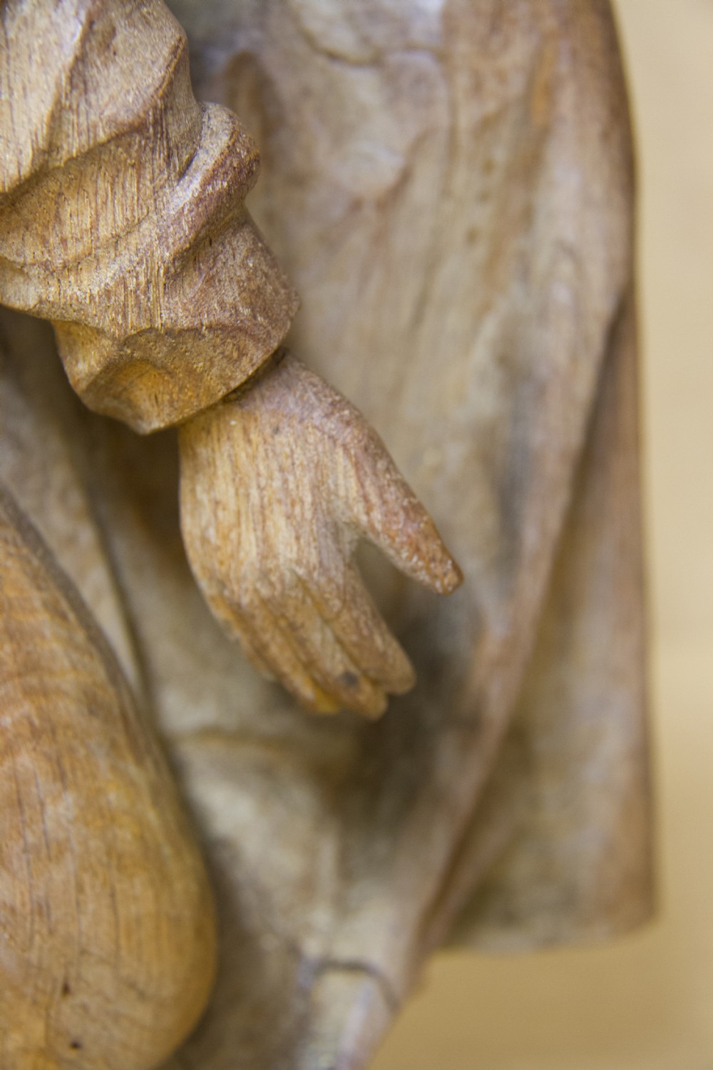 A rare pair of early carved oak religious figures of saints View XVI