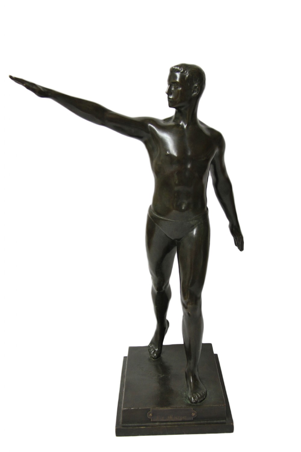 A rare bronze figure of a Athlete