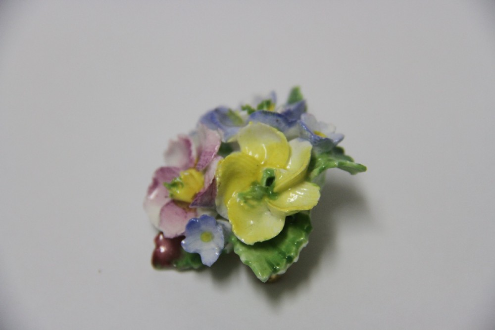 Brooch and matching ear rings made from Coalbrook china View III