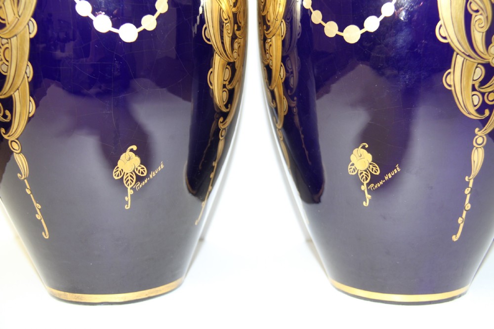 A large pair of French Pinon-Heuze pottery vases View VIII
