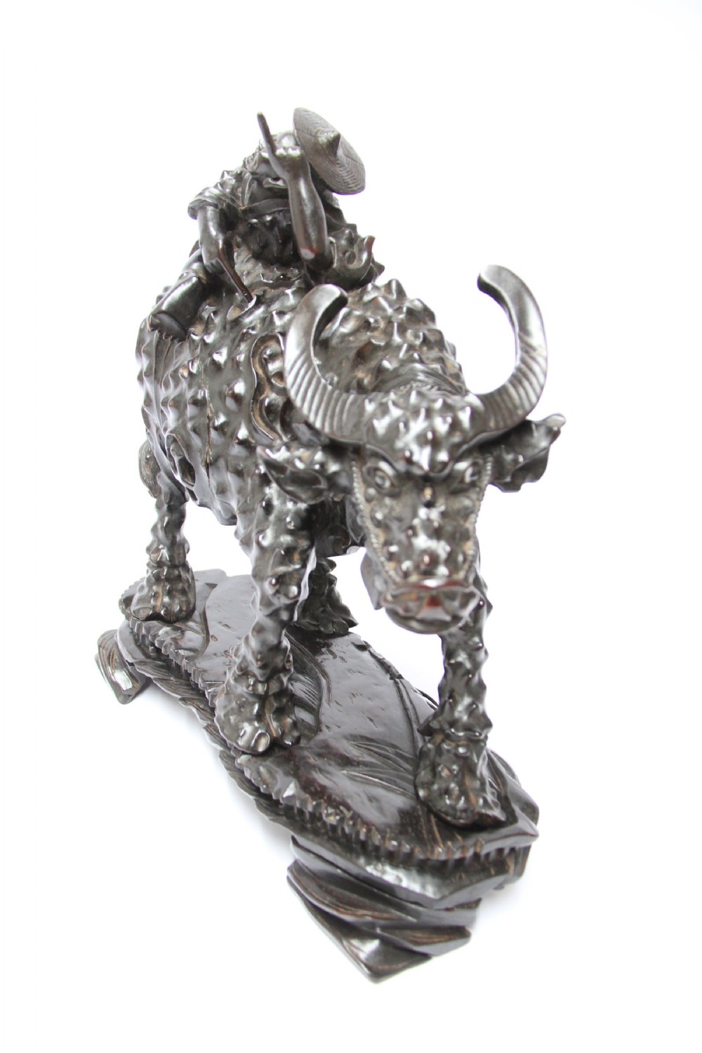 A pair of Chinese hardwood buffalo View V
