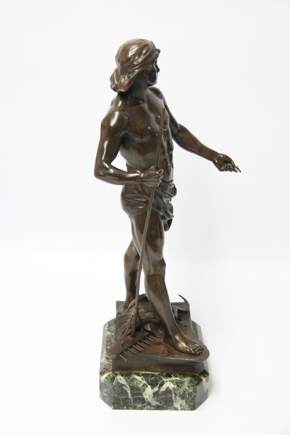 A fine French  bronze study of a agricultural worker 