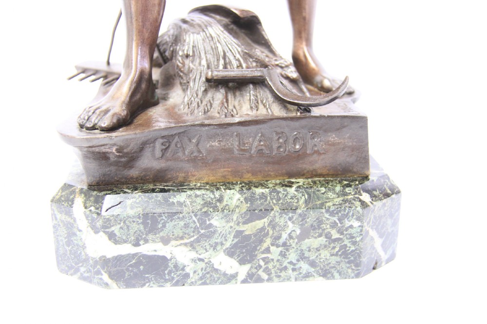 A fine French  bronze study of a agricultural worker 