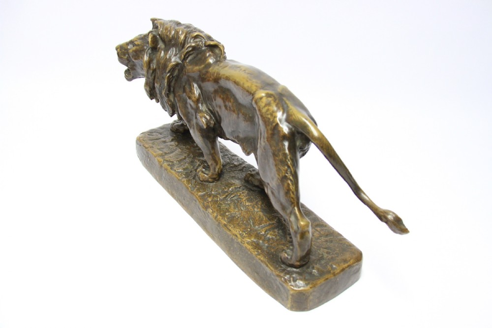 A late 19th century bronze study of a lion by Louis Vidal View V