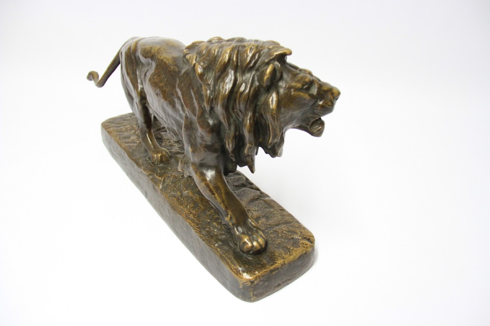 A late 19th century bronze study of a lion by Louis Vidal View VI