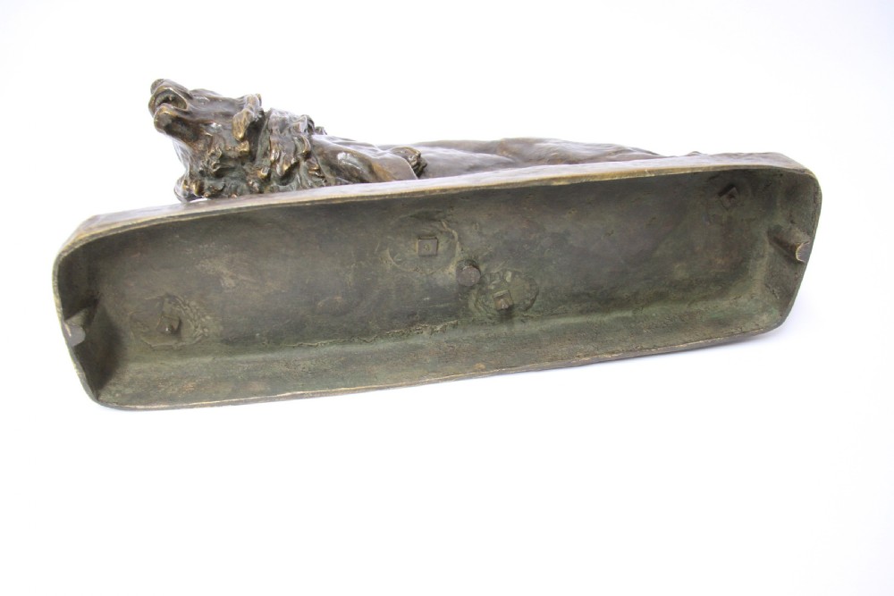 A late 19th century bronze study of a lion by Louis Vidal View VII