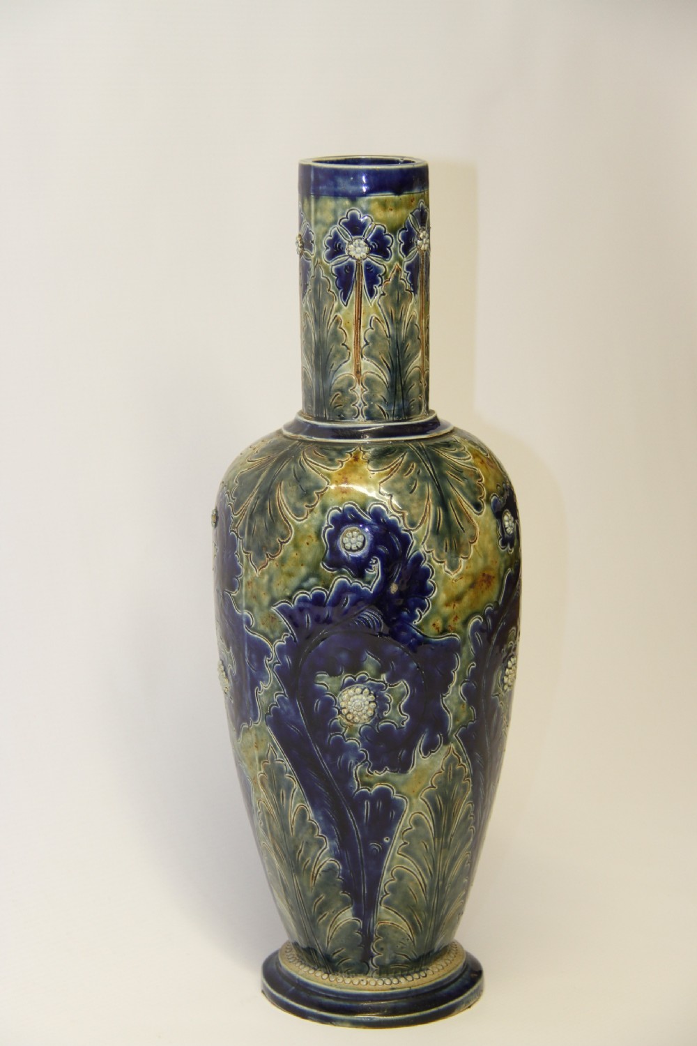 A rare large C.J.C. Bailey Fulham salt glazed stoneware pottery vase.