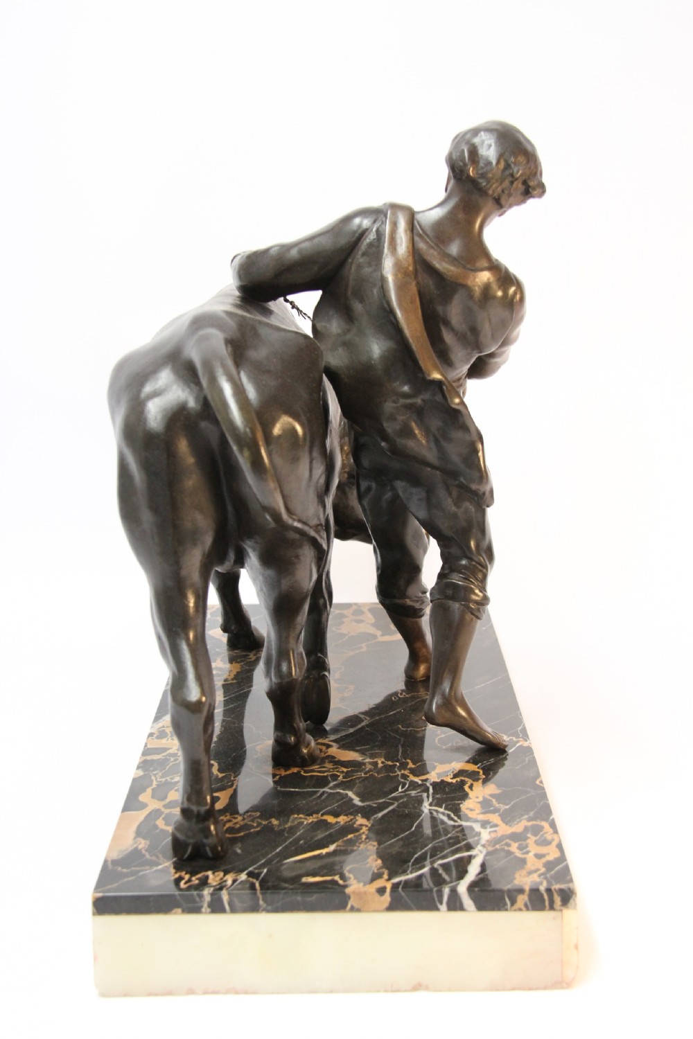 French spelter  sculpture  with Bull 20th  century View IX