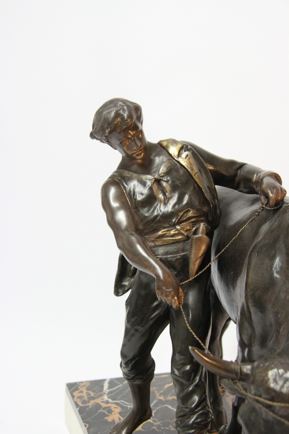 French spelter  sculpture  with Bull 20th  century View XIV