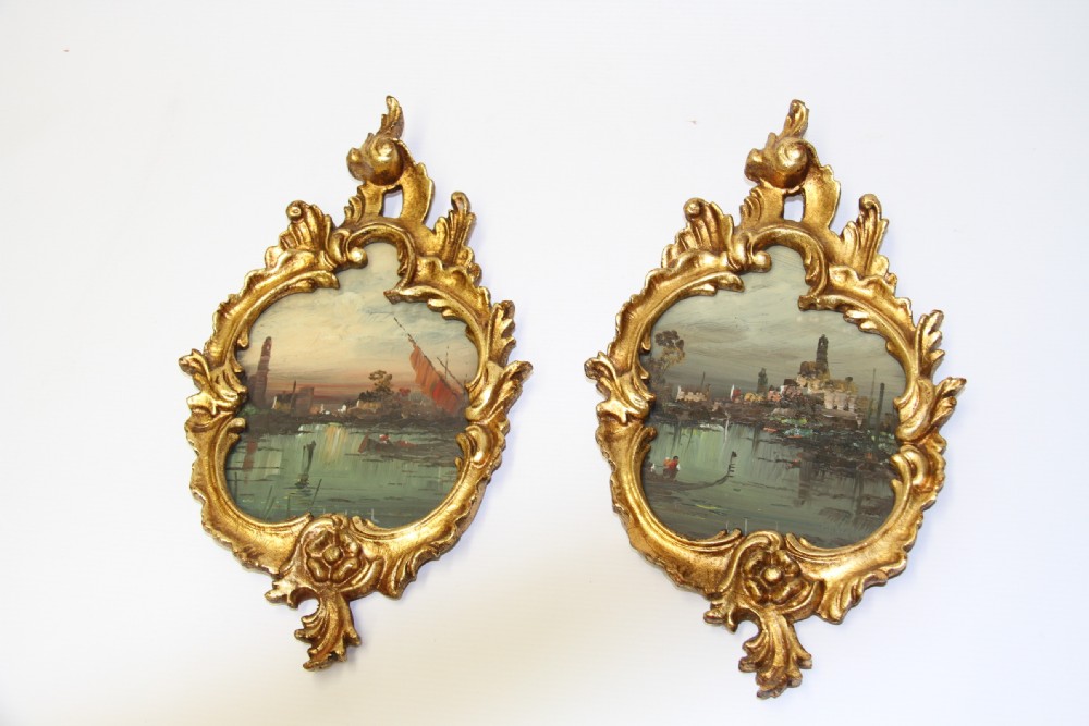 A decorative pair of Venetian Oil Paintings