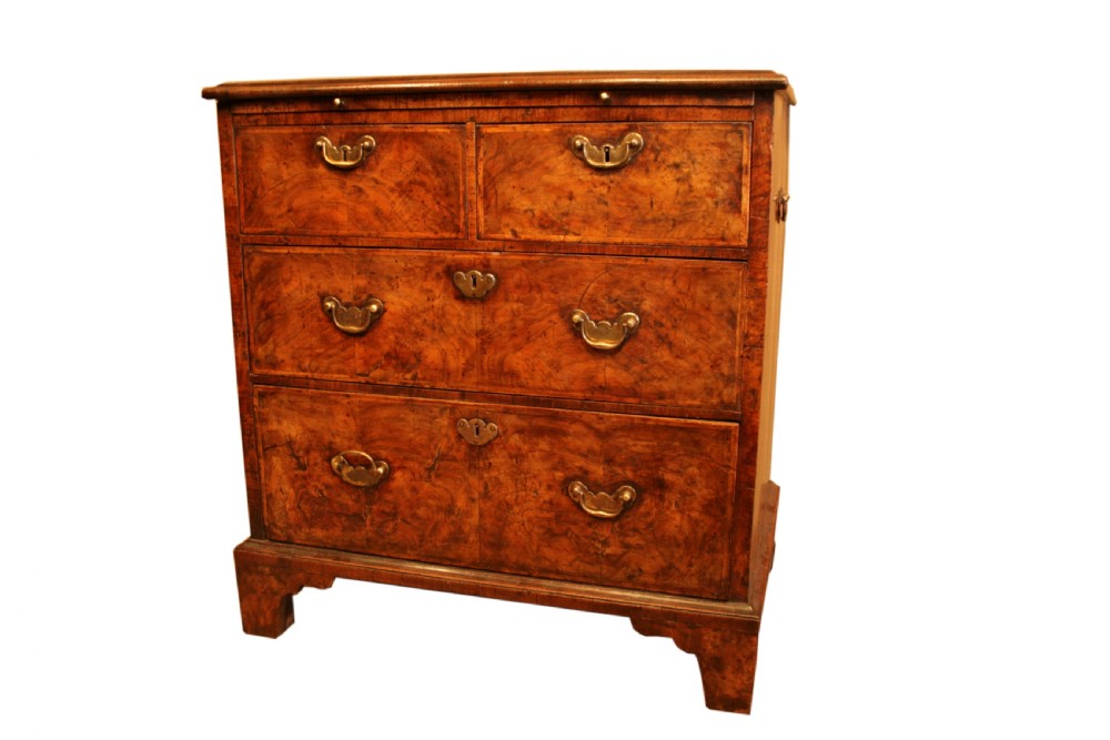 A rare small George I figured walnut Chest of Drawers View II