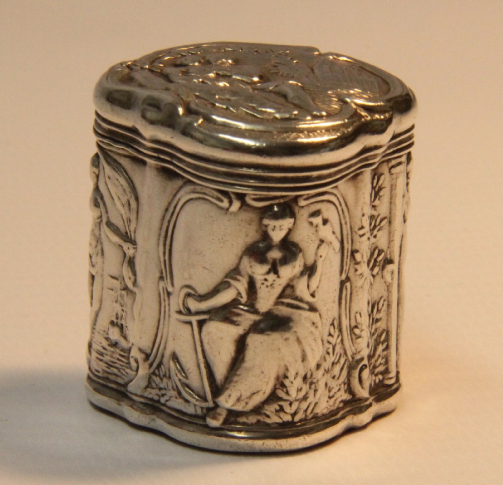 A 19 century small continental silver box