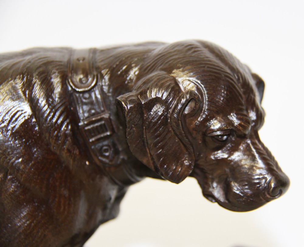 A French bronze of a Hunting Dog and Hare View IX