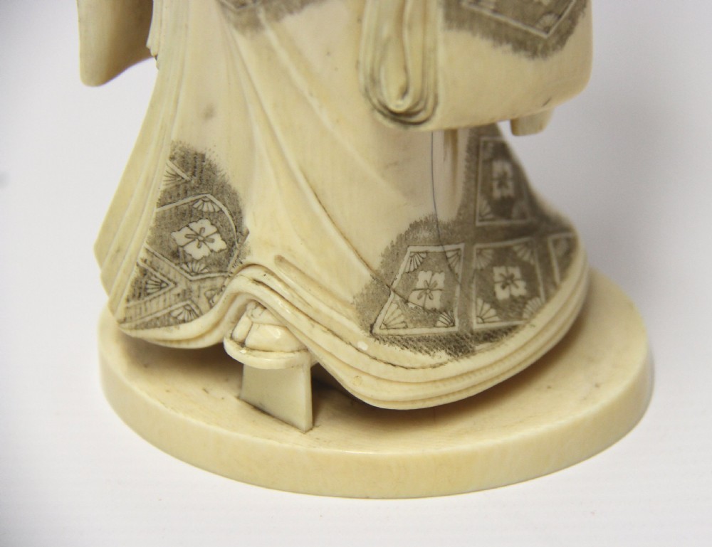A superb Japanese ivory Okimono View X