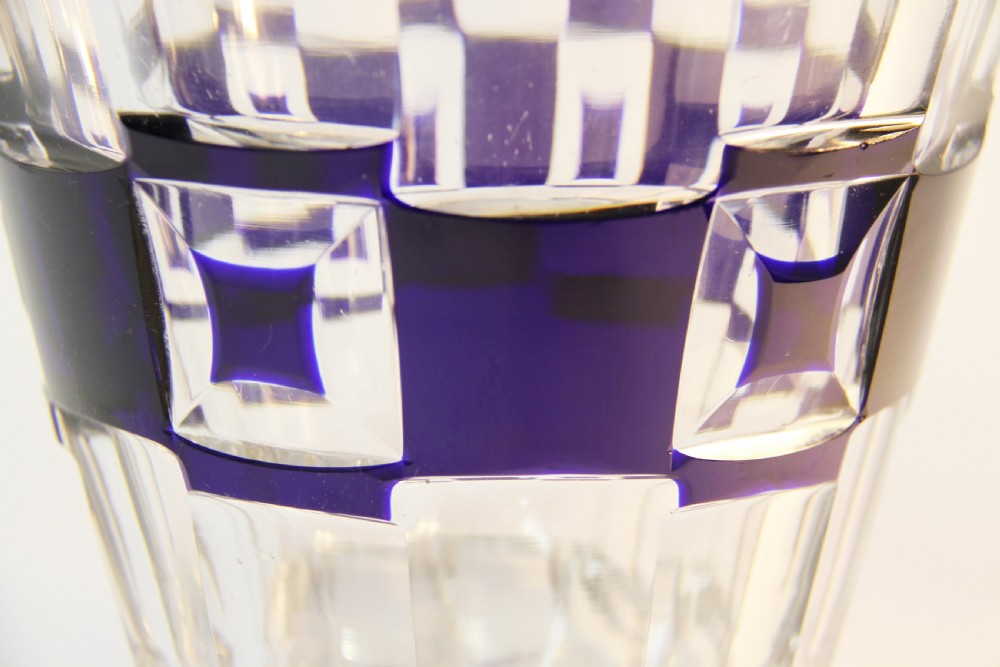 Art Deco blue overlaid vase View V