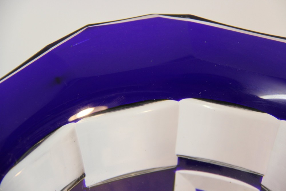 Art Deco blue overlaid vase View VII