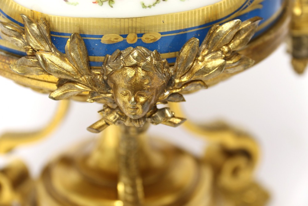 A fine 19th century pair of French Sevres style porcelain and ormolu Vases. View X