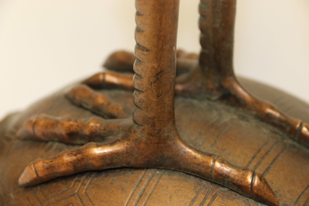 A large pair of Japanese bronze storks View XIII