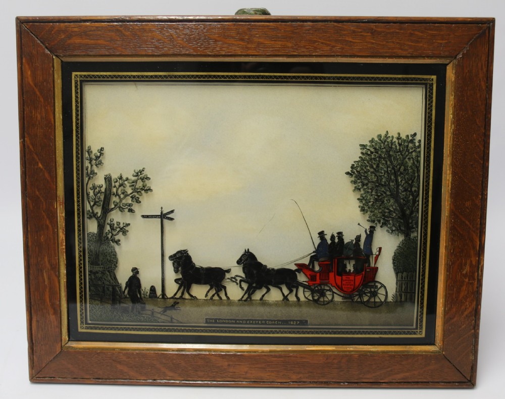 A superb early 19th century reverse painting on glass