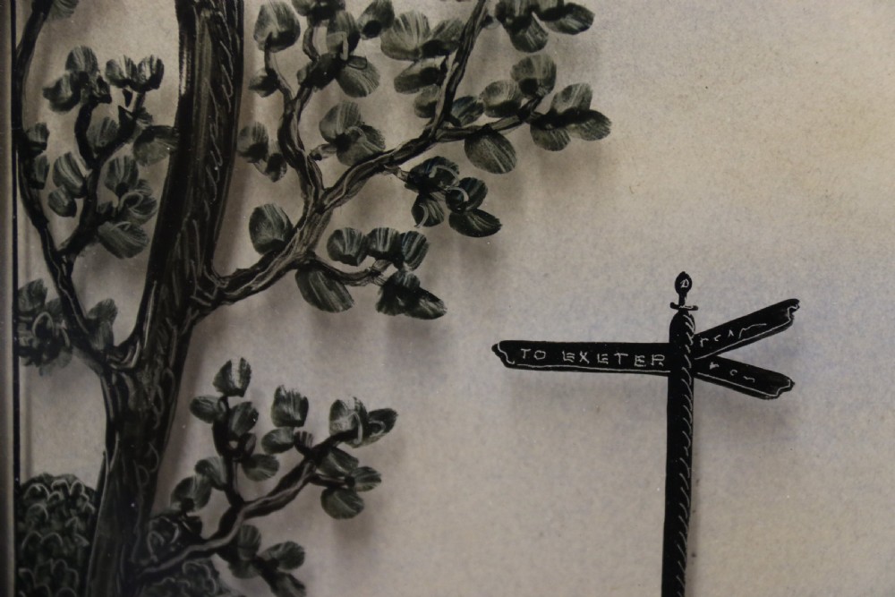 A superb early 19th century reverse painting on glass View VIII
