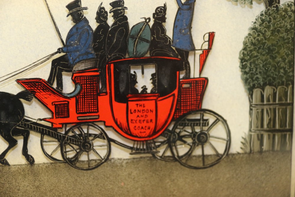 A superb early 19th century reverse painting on glass View IX