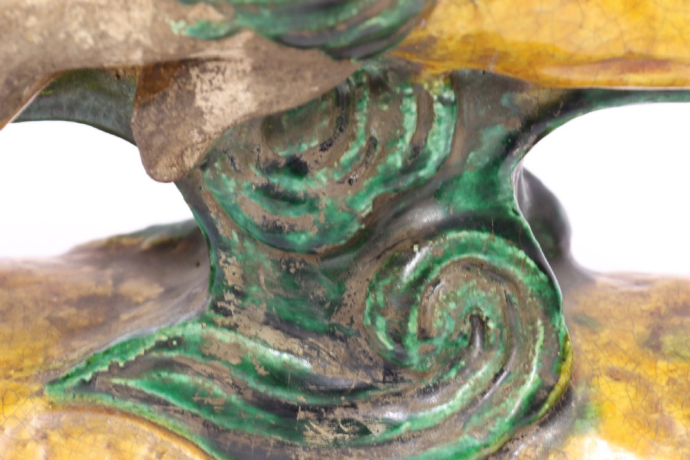 A pair of Chinese pottery ridge tiles View III