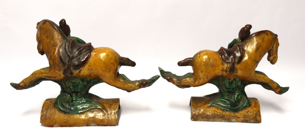 A pair of Chinese pottery ridge tiles View VI