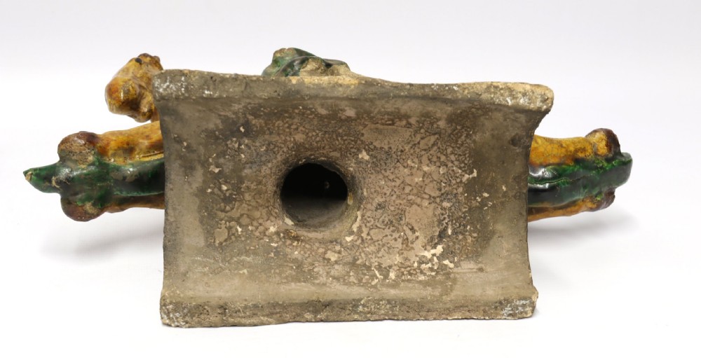 A pair of Chinese pottery ridge tiles View XIV
