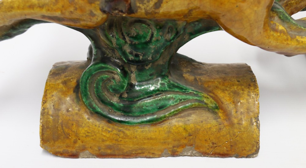 A pair of Chinese pottery ridge tiles View XVIII