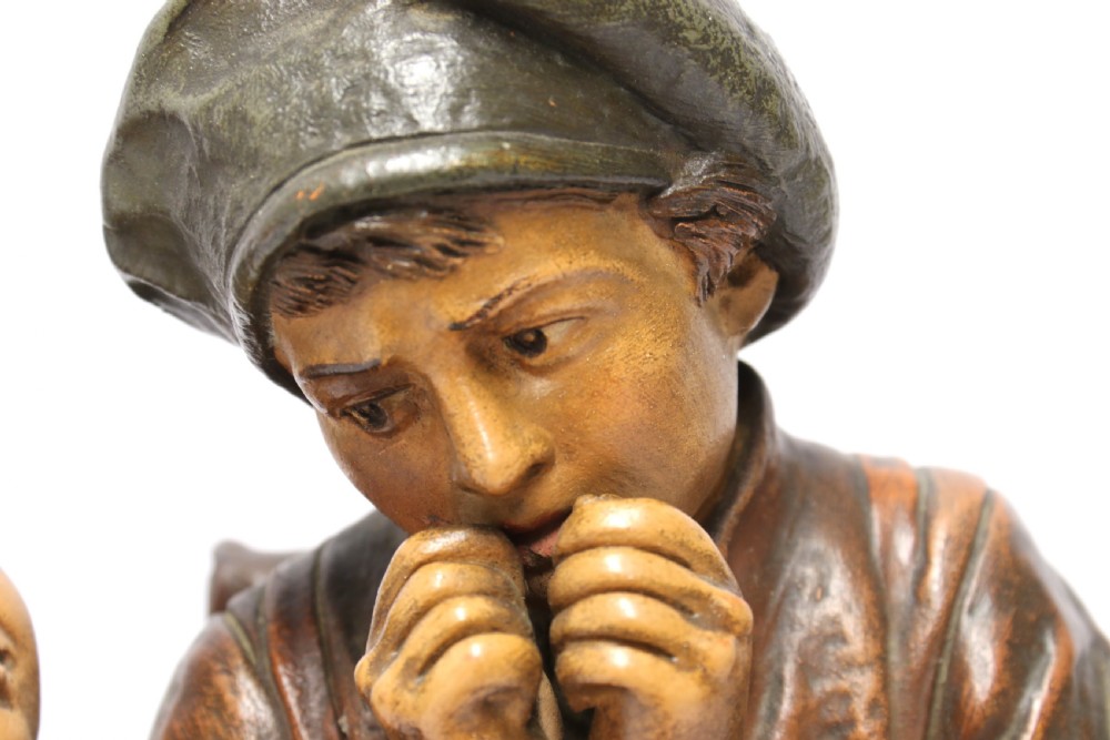 A French cold painted terracotta group View VIII