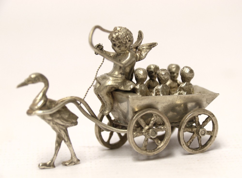 Miniature Silver figure group with cherub View VIII
