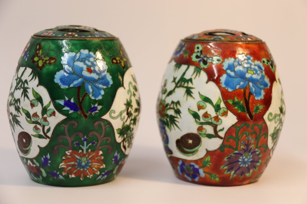 A pair of Japanese cloisonné Jars with covers View V