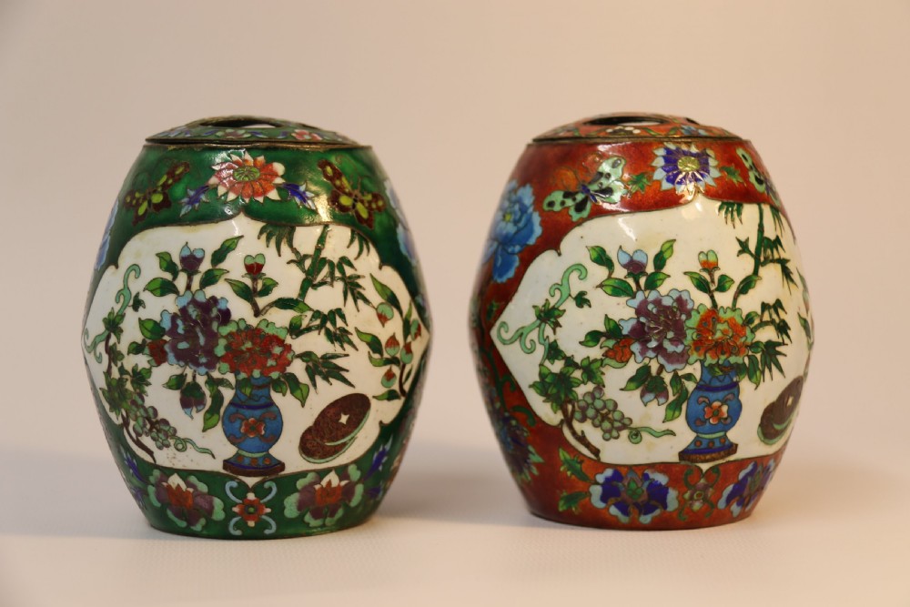 A pair of Japanese cloisonné Jars with covers View VIII