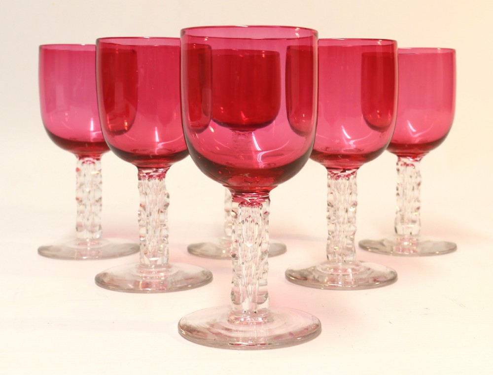 A set of 6 elegant Victorian goblets.