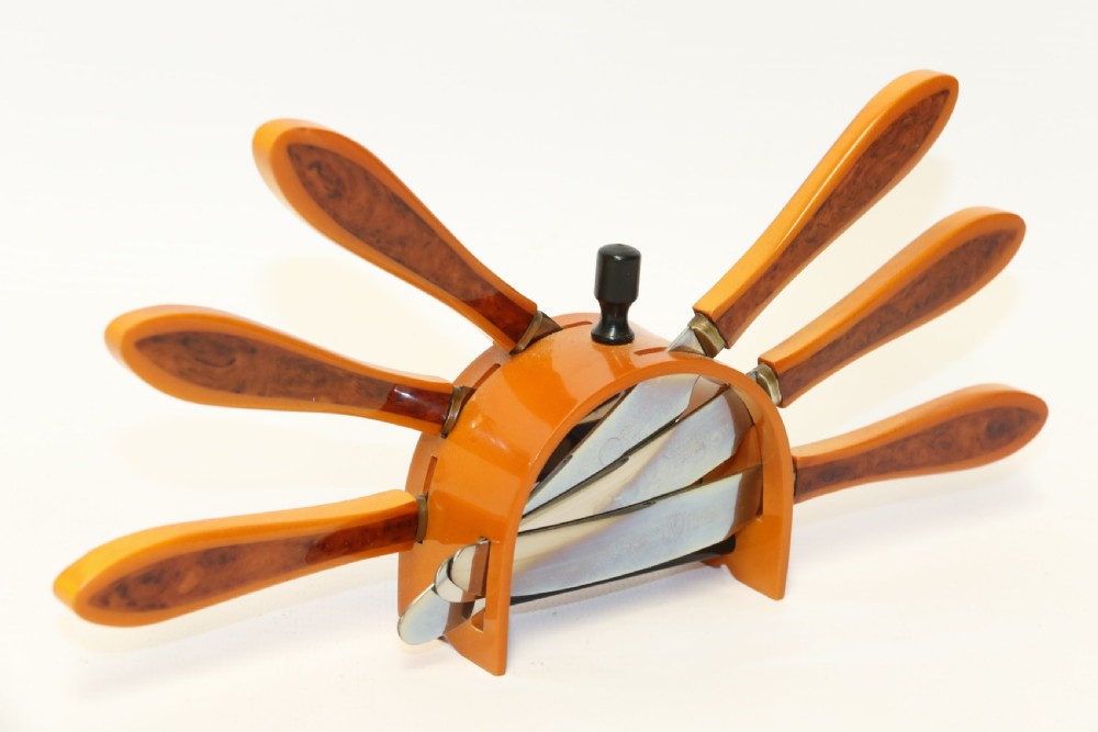 A rare set of Art Deco Fruit Knives View II