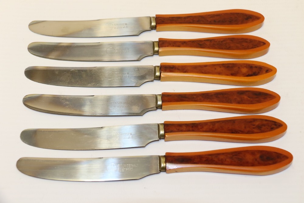 A rare set of Art Deco Fruit Knives View VII