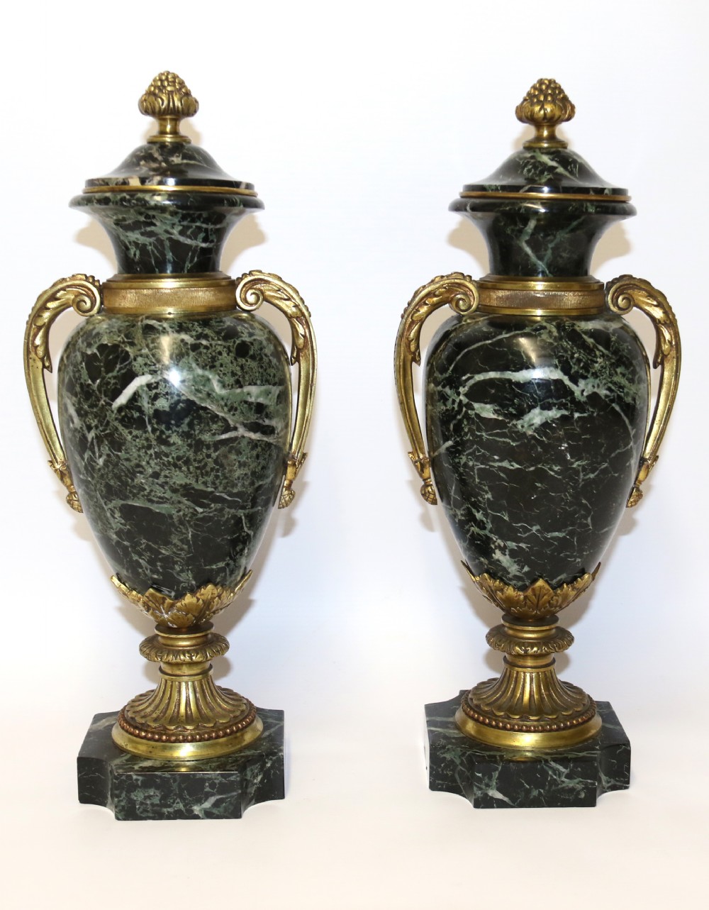 A fine pair of French marble urns