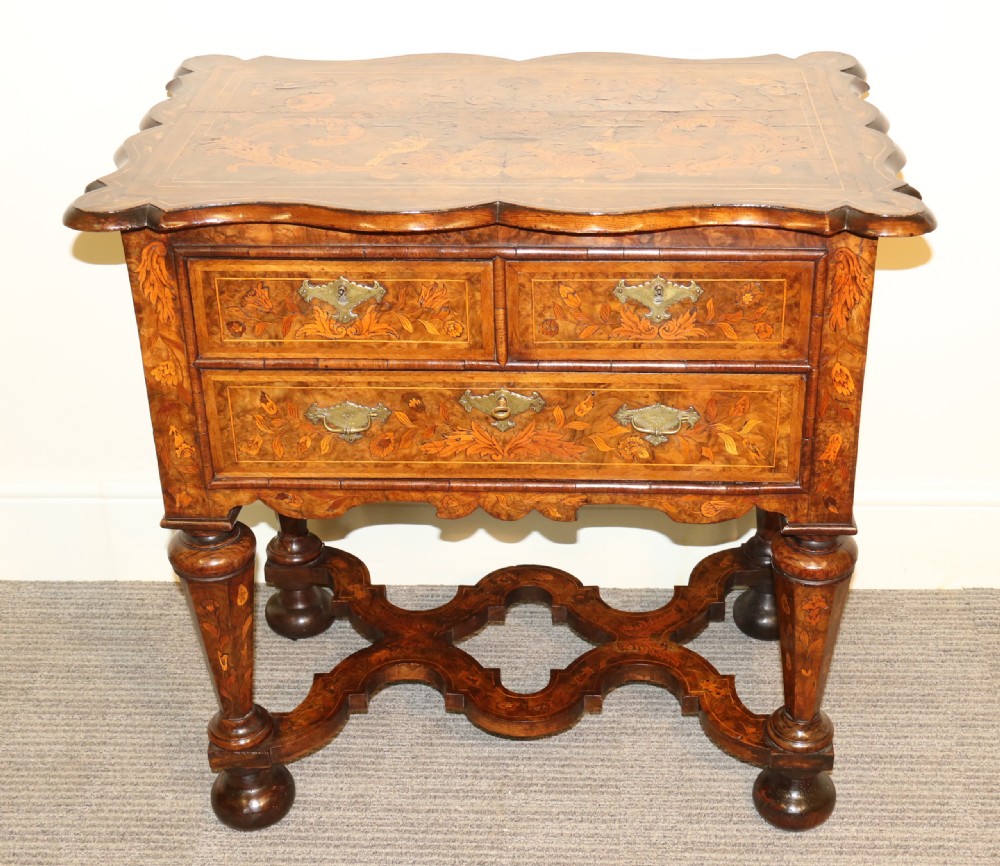 A rare Dutch burr walnut lowboy