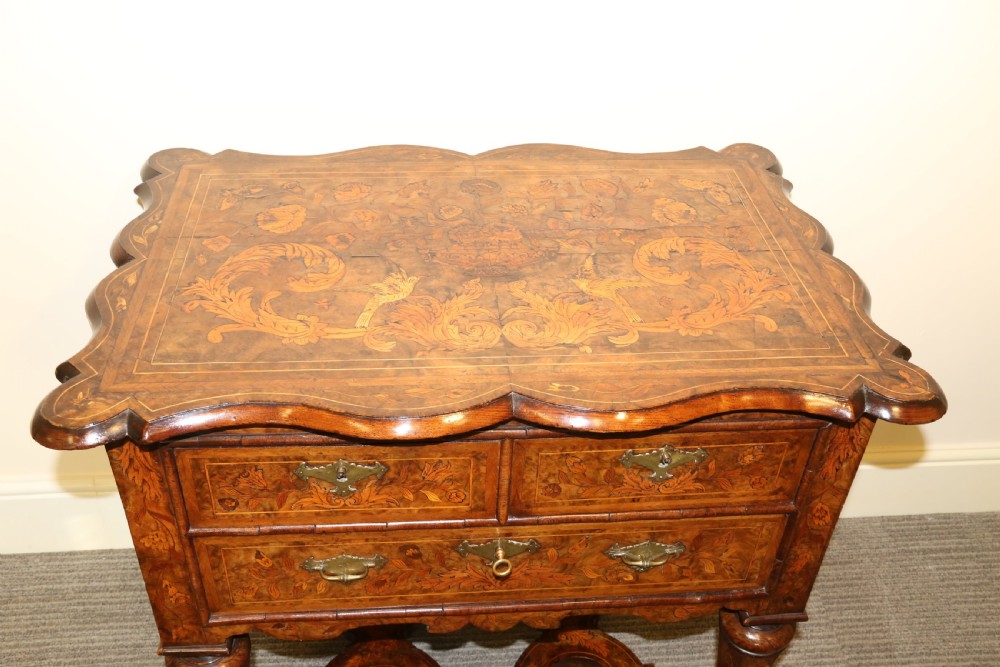 A rare Dutch burr walnut lowboy View III