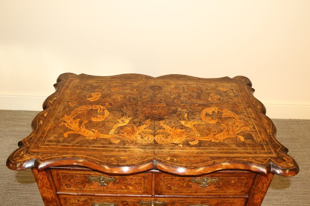 A rare Dutch burr walnut lowboy View VII