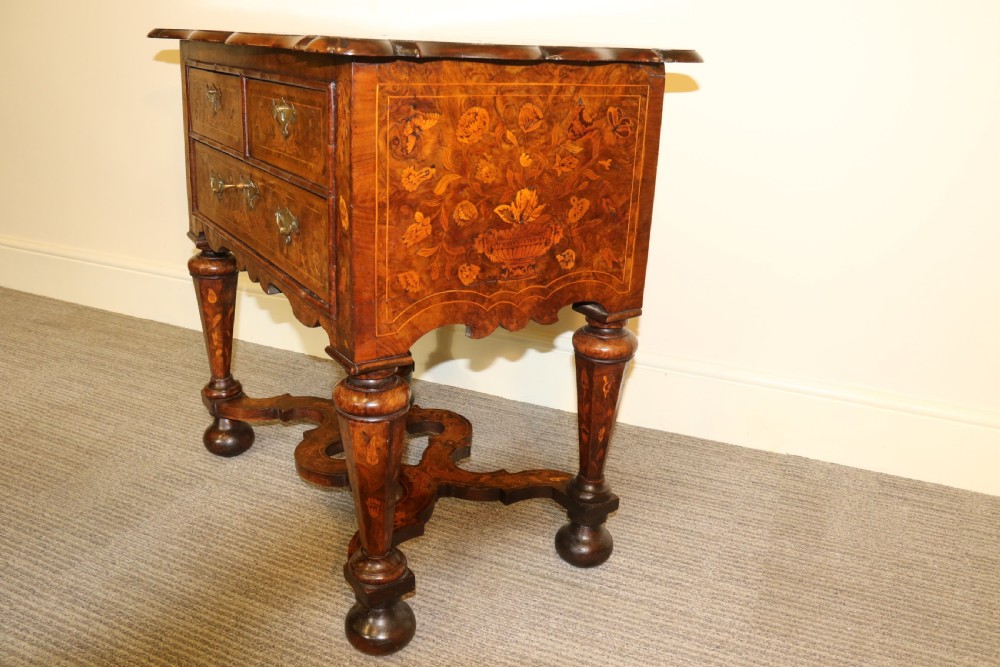 A rare Dutch burr walnut lowboy View XIII