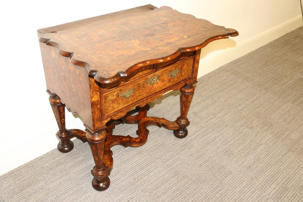 A rare Dutch burr walnut lowboy View XIV