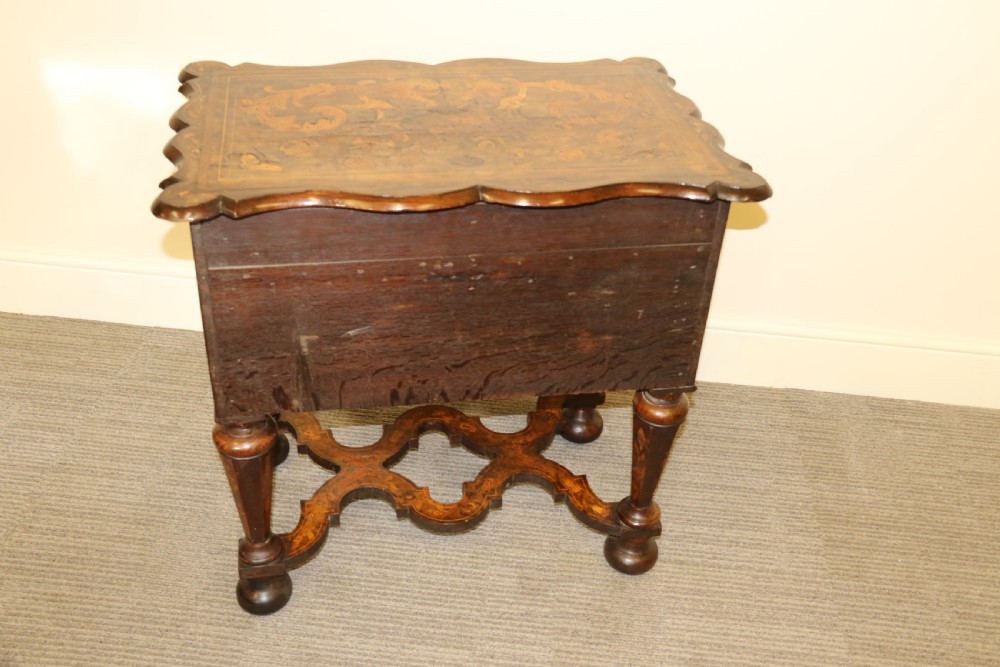 A rare Dutch burr walnut lowboy View XVI