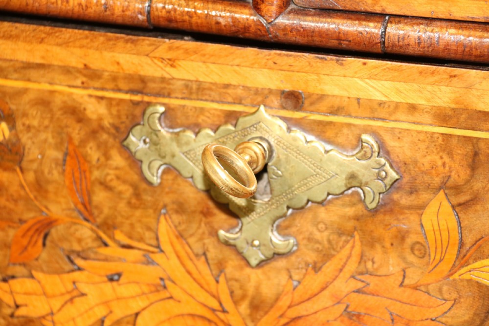 A rare Dutch burr walnut lowboy View XVIII