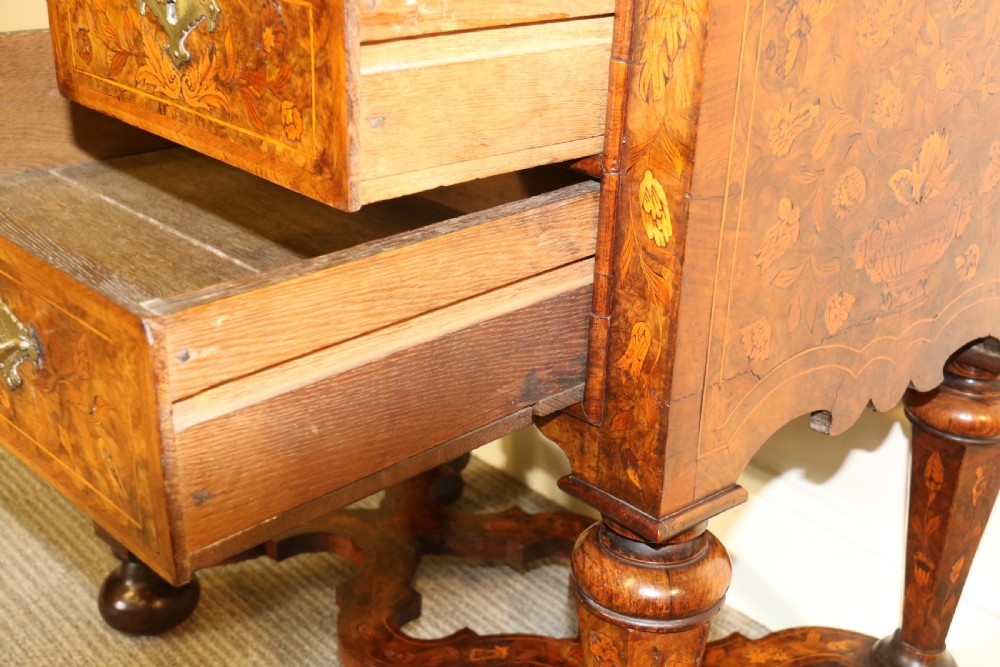 A rare Dutch burr walnut lowboy View XX