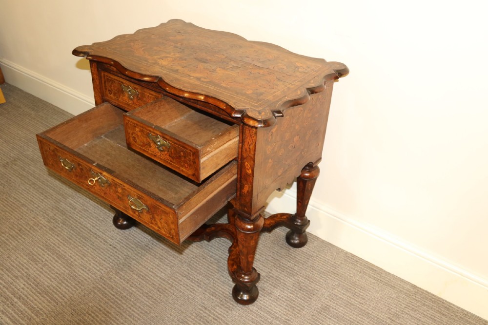 A rare Dutch burr walnut lowboy View XXI
