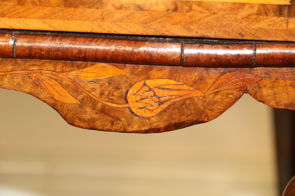 A rare Dutch burr walnut lowboy View XXII