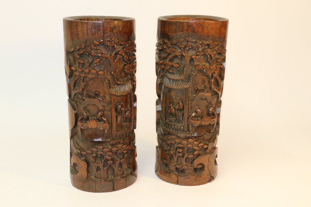 A pair of Chinese Brush Pots View XII